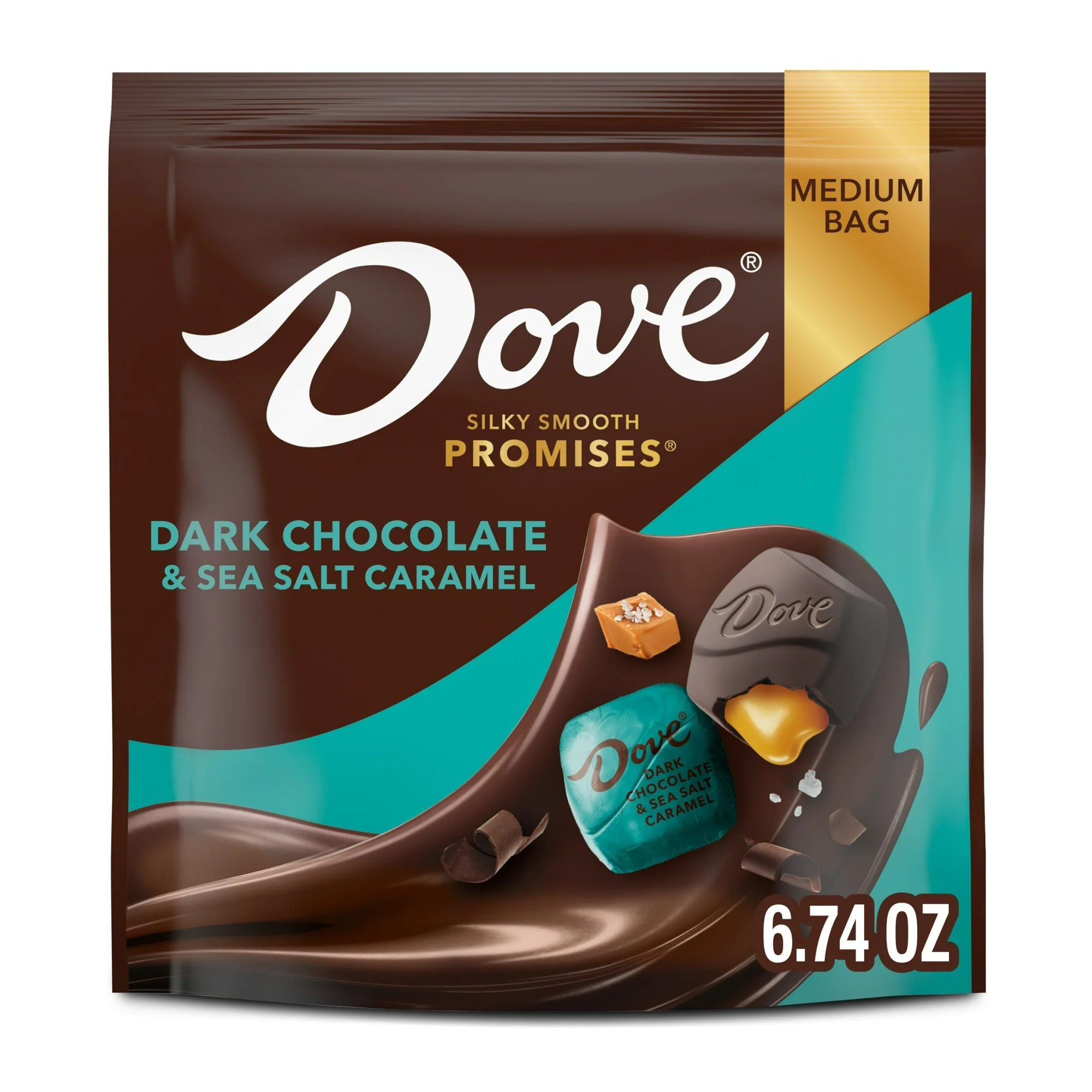 Dove Promises Sea Salt and Caramel Dark Chocolate Candy 0.48 oz