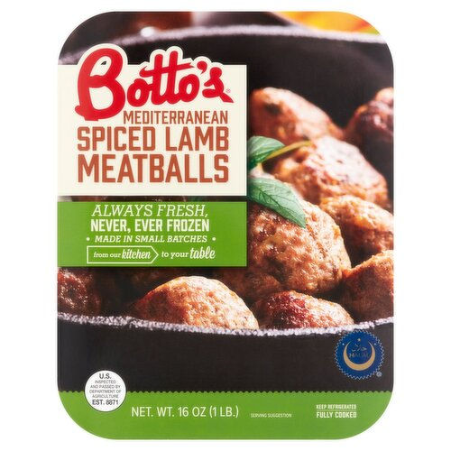 Botto’s Mediterranean Spiced Lamb Meatballs 1 oz