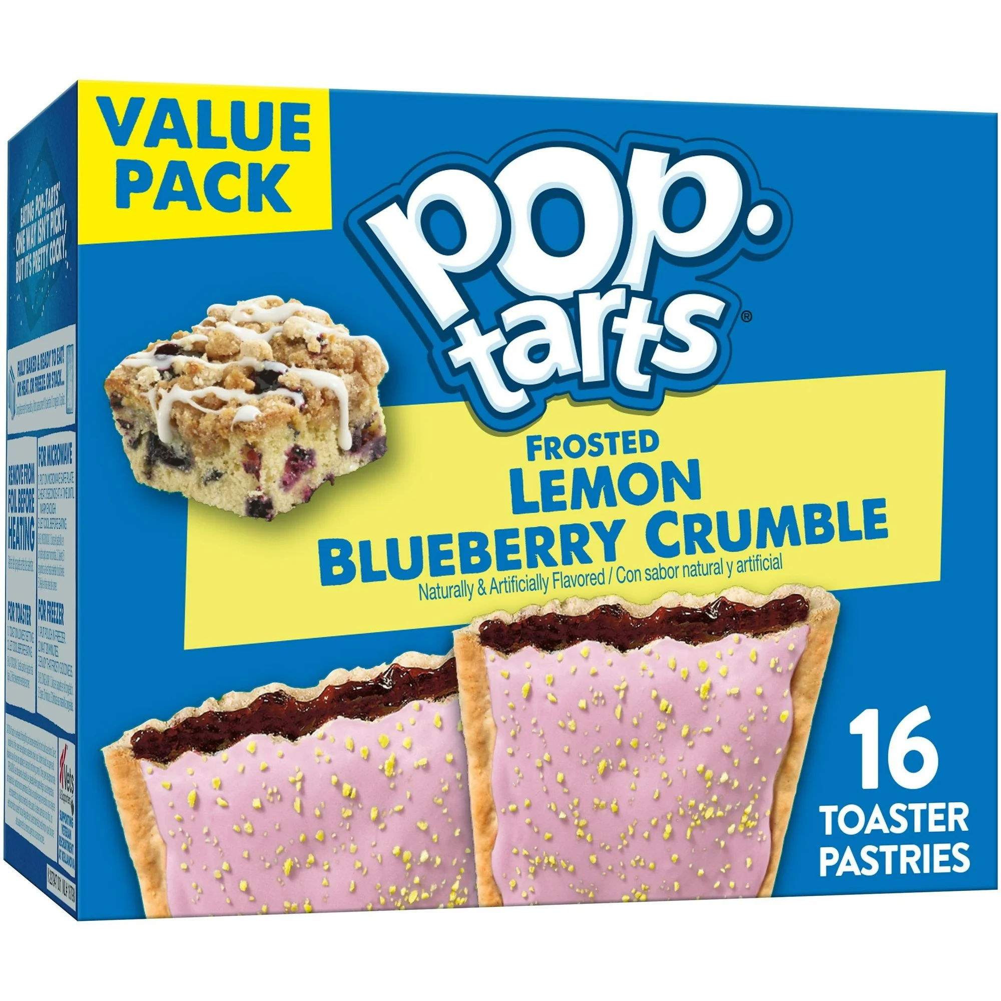 Pop-Tarts Frosted Lemon Blueberry Crumble 16 Count 1.69 oz