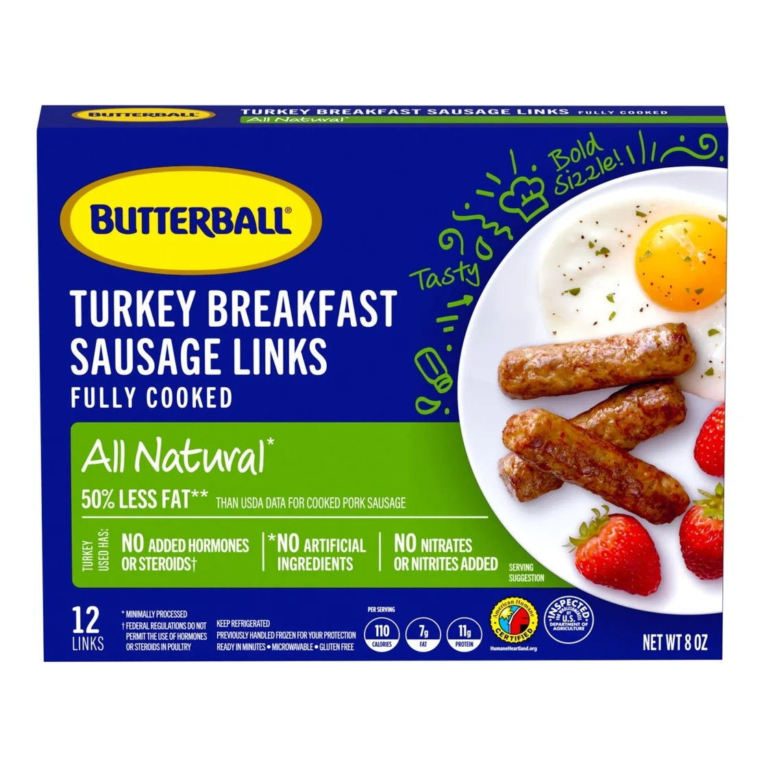 Butterball All Natural Fully Cooked Turkey Breakfast Sausage Links 0.50 oz