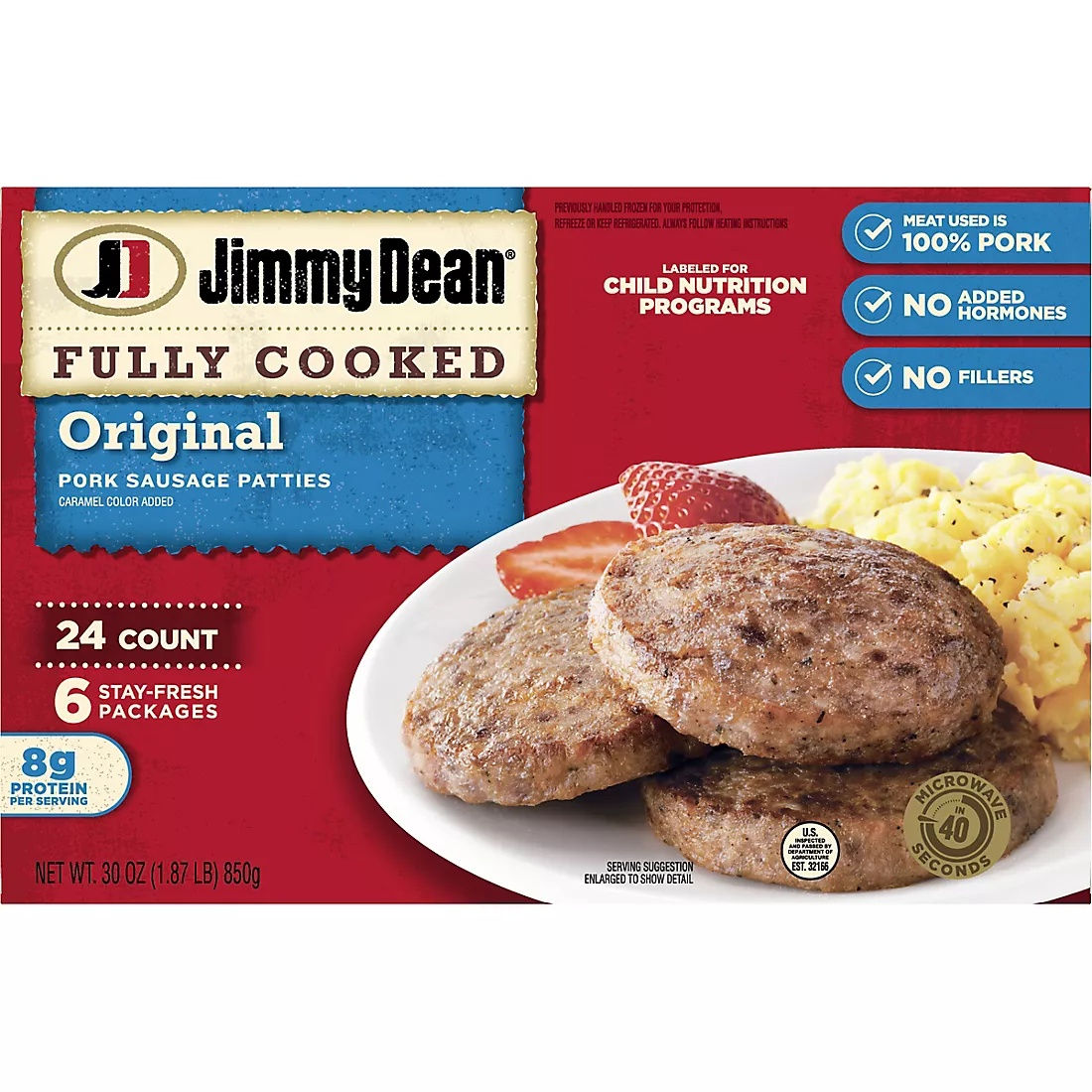 Jimmy Dean Original Pork Sausage Patties 1.88 oz