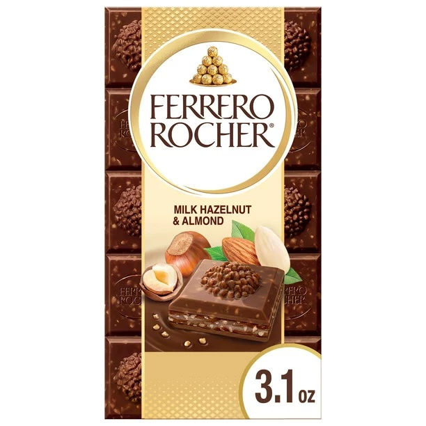 Ferrero Rocher Premium Chocolate Bar Milk Chocolate Hazelnut & Almond 0.19 oz