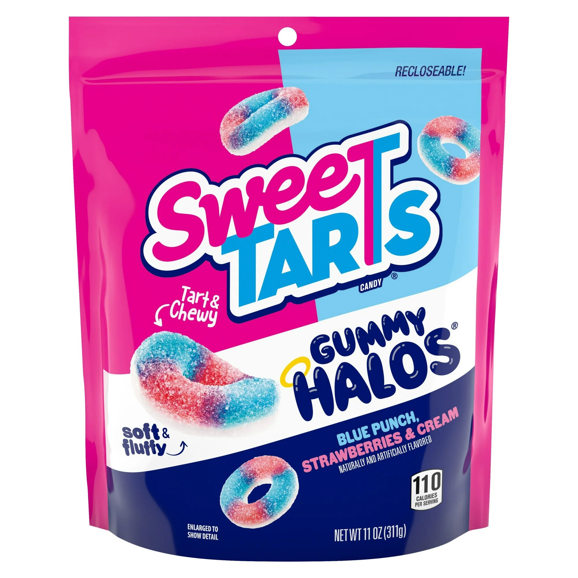SweeTARTS Gummy Halos Blue Punch and Strawberries Cream 0.69 oz
