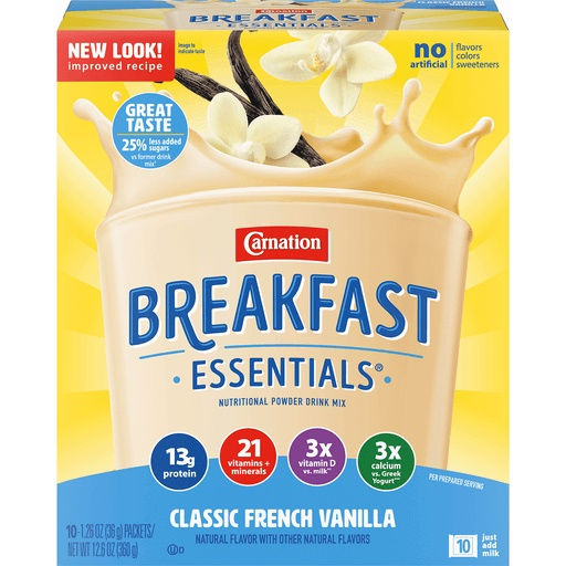 Carnation Breakfast Essentials French Vanilla Drink Mix 0.81 oz