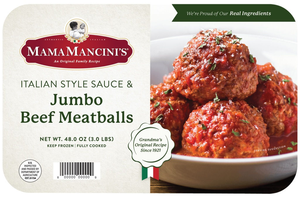 Mama Mancini Jumbo Beef Meatballs With Sauce 3 oz
