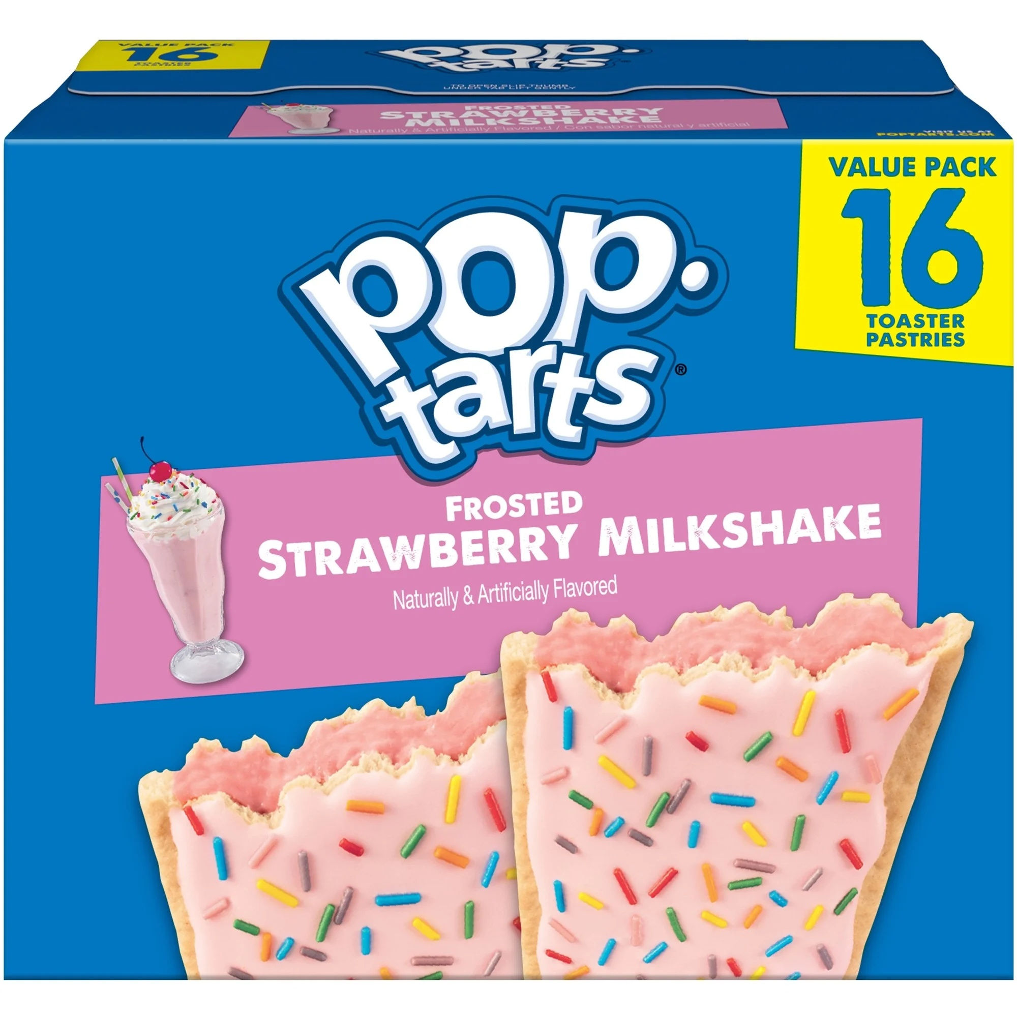 Pop-Tarts Frosted Strawberry Milkshake 16 Count 1.69 oz