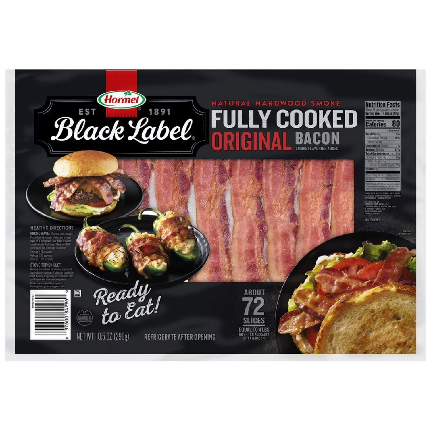 Hormel Black Label Fully Cooked Thick Cut Bacon 0.66 oz