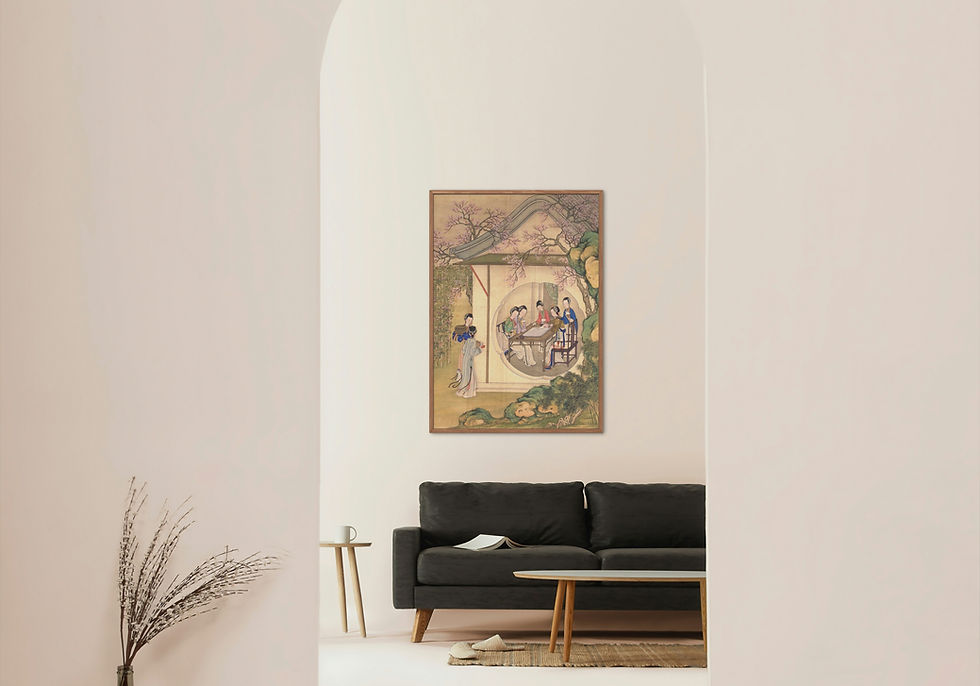 Thumbnail: Playing Chess in a Tranquil Pavilion in March: Qing Figures Art Printable