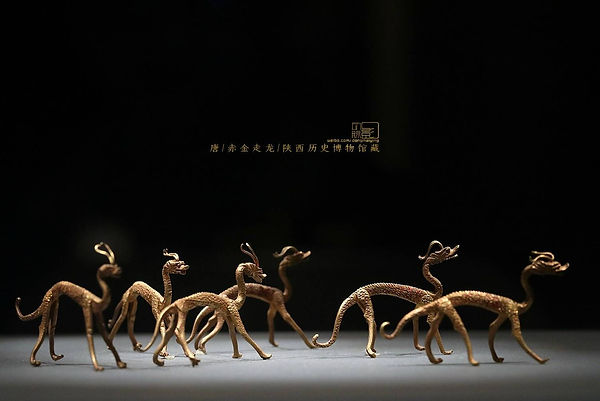 Golden Dragons (Zou Long) that used as Ritual Implements of Taoism Religion Ceremony in the Tang Dynasty