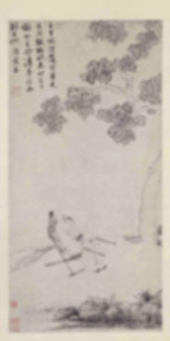 Tang Yin's Painting "Tong Yin Qing Meng Tu" that Describes A Person Resting Under A Tree
