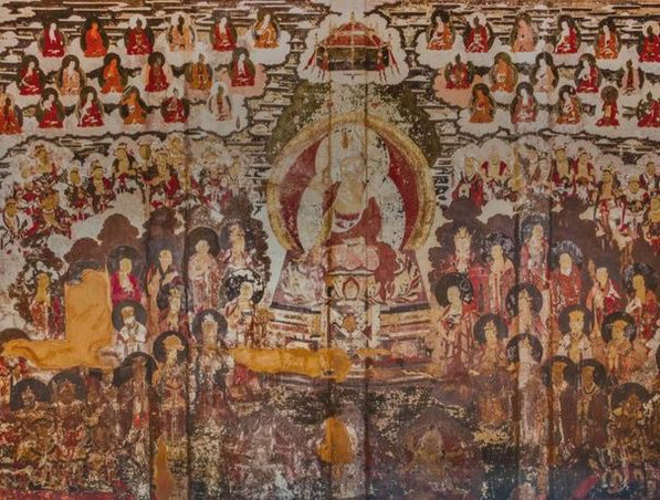 Mural "Rulai Shijing Tu" in Baisha Housing Cluster of Lijiang