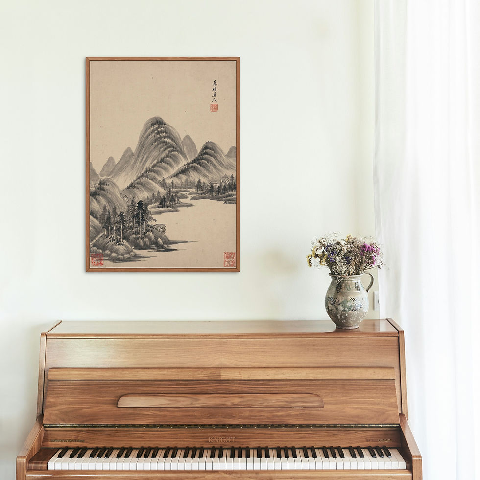 Thumbnail: Imitation Landscape in the Style of Wu Zhen: Ming Landscape Painting Printable