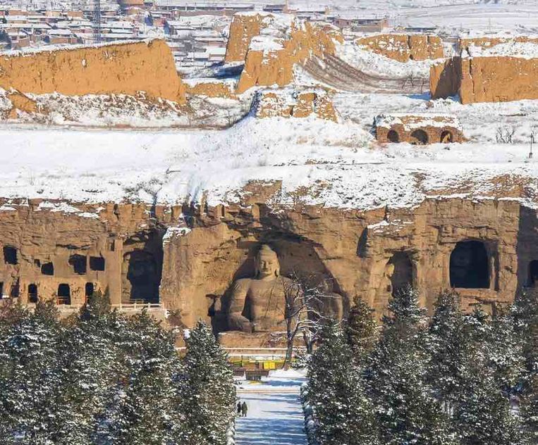 Yungang Grottoes in Datong of Shanxi Province