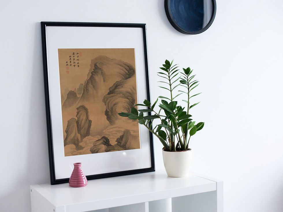 Thumbnail: White Clouds Over the Hills: Ming Dynasty Landscape Painting Printable