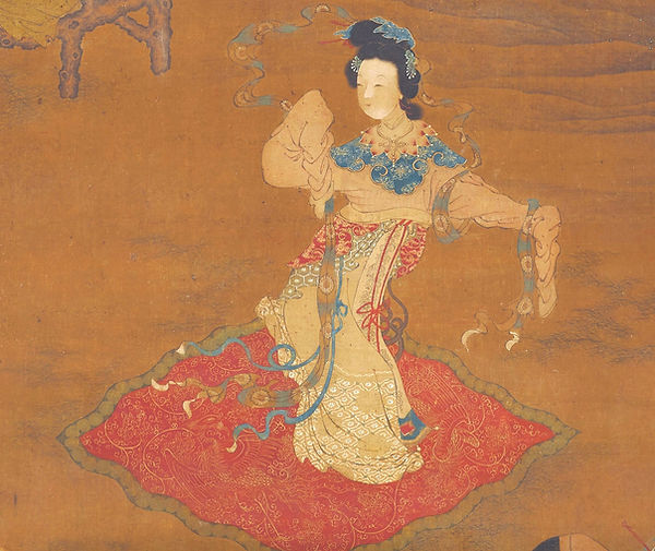 Handkerchief or Shawl Decoration in the Painting Court Ladies Appreciating a Dance by Zhou Wenju