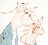 Red string that connects a couple in Tradition of China