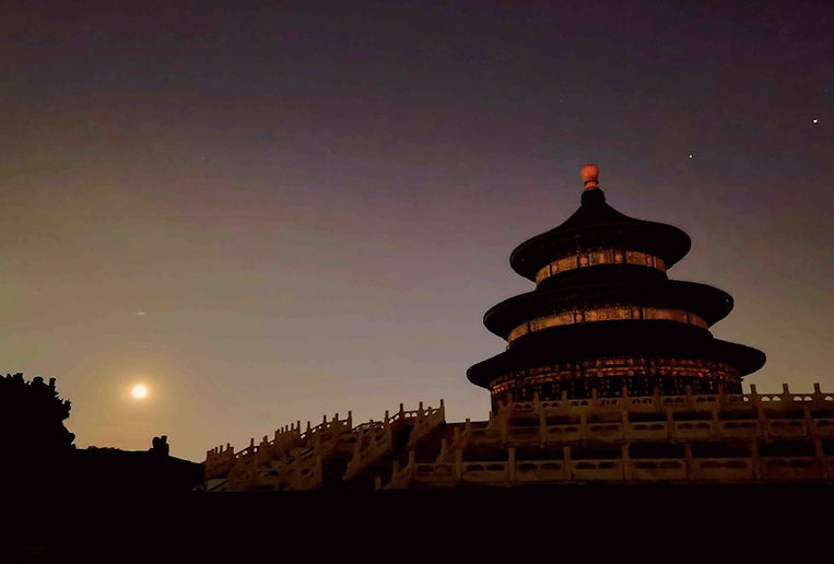 Qi'nian Dian or Hall of Prayer for Good Harvest of the Temple of Heaven Under the Moon