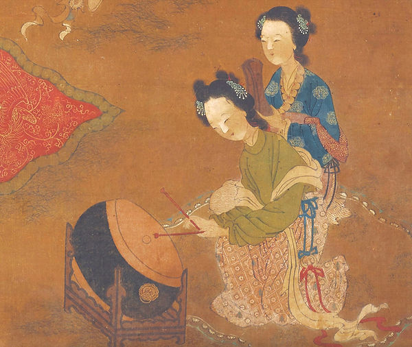 Jade Pendant in the Painting Court Ladies Appreciating a Dance by Zhou Wenju