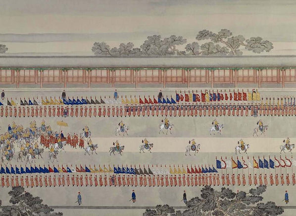 Part of "Qianlong Emperor's Southern Inspection Tour" (Qianlong Nan Xun Tu), Painted by Xu Yang in 1751