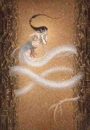 Mythical animal Teng She the flying snake