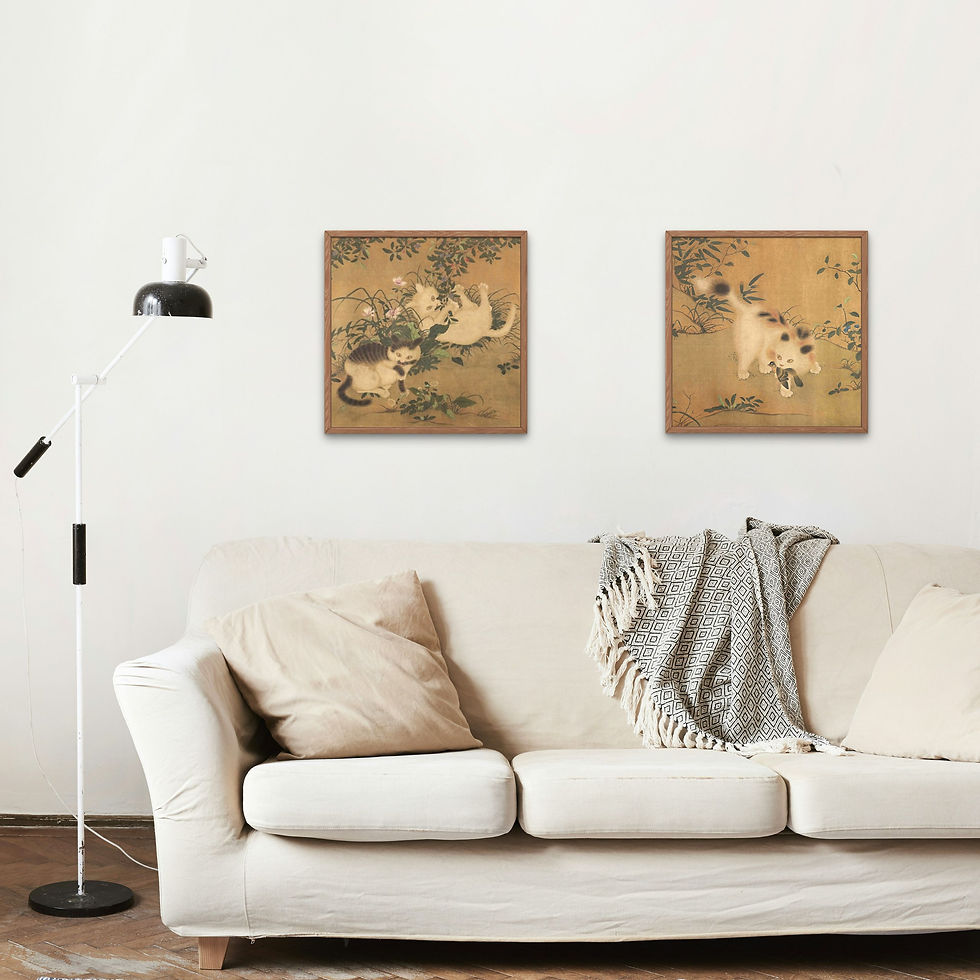 Thumbnail: Spring Play in the Tang Garden: Ming Dynasty Animals Painting Printable