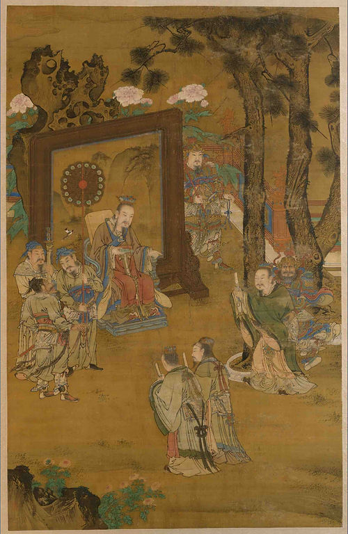 Painting "Han Dian Lun Gong Tu" about Emperor Gaozu and Officials Discussing Their Contributions, by Court Artist Liu Jun of the Ming Dynasty (1368 — 1644)
