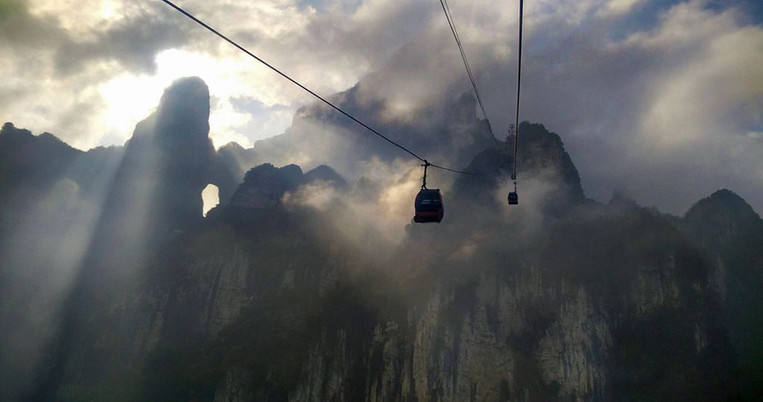 Tianmen Mountain Cableway in Zhangjiajie.