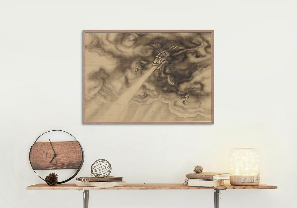Thumbnail: Chinese Dragon Painting from Qing Dynasty Digital Art Printable