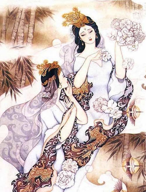 Picture of Ehuang and Nvying, By Artist Han Dezhu.