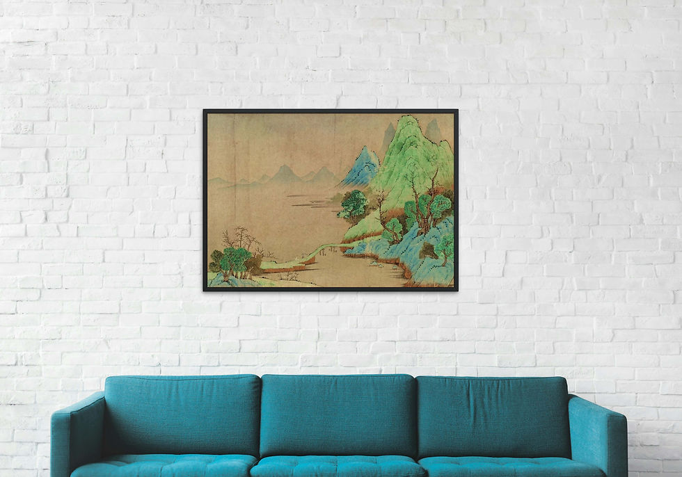 Thumbnail: Mountain Dwelling: Yuan Dynasty Qian Xuan Landscape Painting Printable