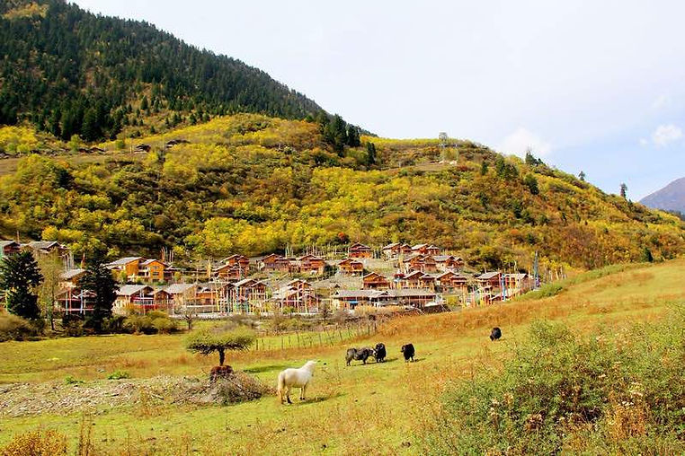 Shuzhengzhai, One of the Nine Tibetan Stockaded Villages in Jiuzhaigou.