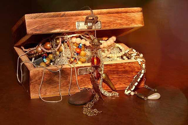 A box of valuable jewelry