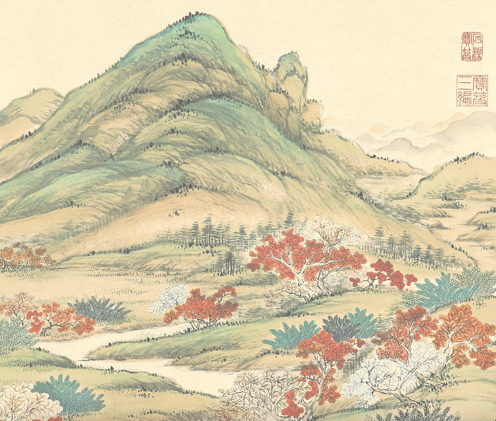Thumbnail: Northern Great Wall Scenic Splendor: Qing Dynasty Landscape Painting Printable