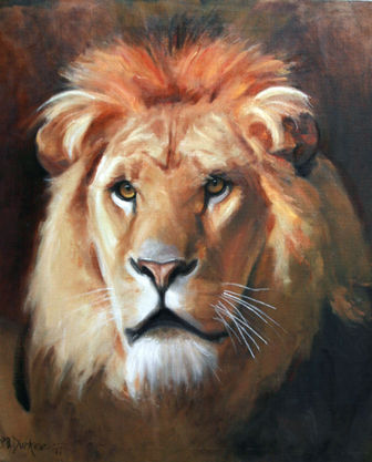 Lion head Susan Boone Durkee Connecticut New England, New York area portrait painter and artist