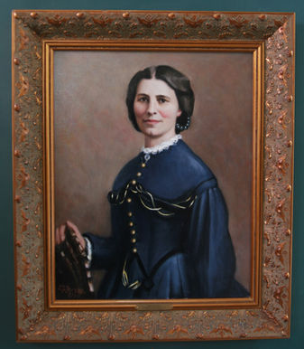 oil portrait of American female leader in classical style by portrait artist Susan Durkee