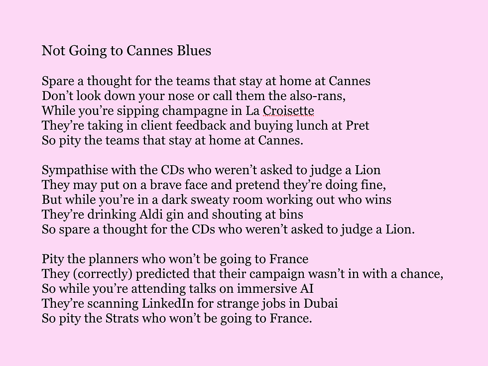 Not Going to Cannes Blues