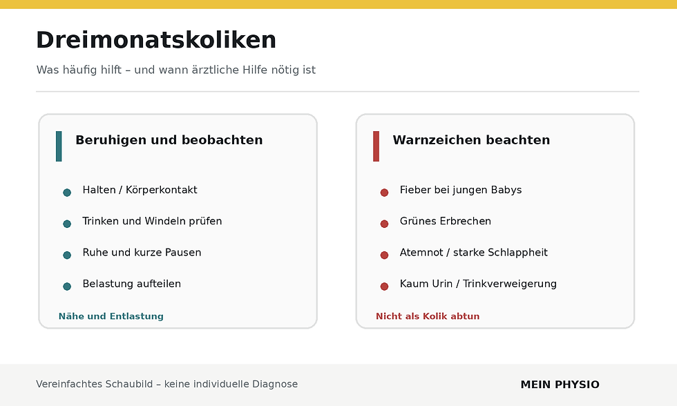 Dreimonatskoliken – schematische Darstellung, Mein Physio