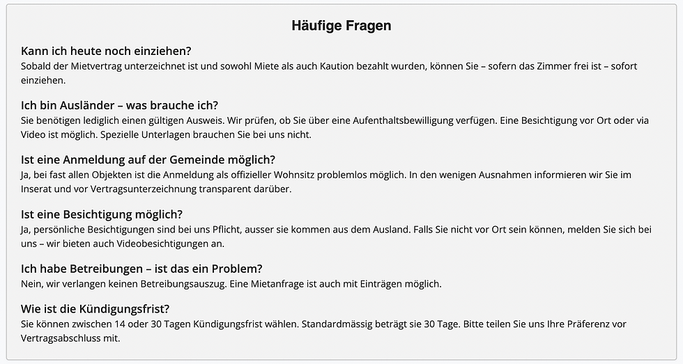 Apartment 24 Haeufige Fragen Auswandern Schweiz