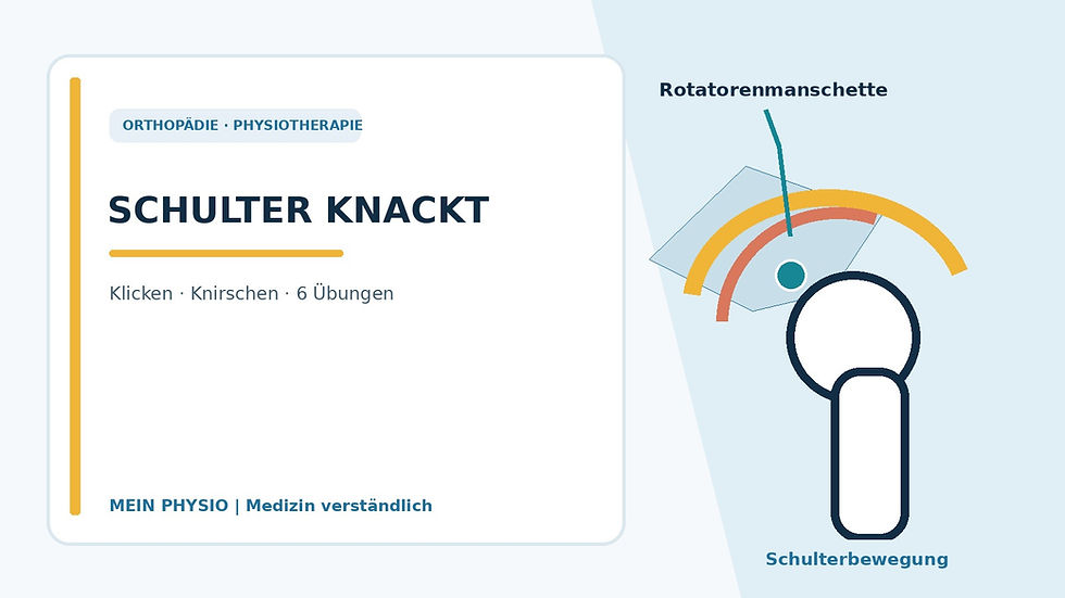 Schulter knackt beim Bewegen: Ursachen, Warnzeichen und 6 Übungen – eigene medizinische schematische Illustration