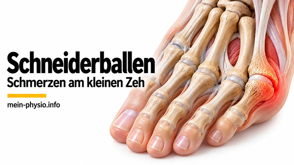 Anatomische 3D-Darstellung des fünften Mittelfussköpfchens mit rot hervorgehobener schmerzhafter Bunionette am äusseren Vorfuss