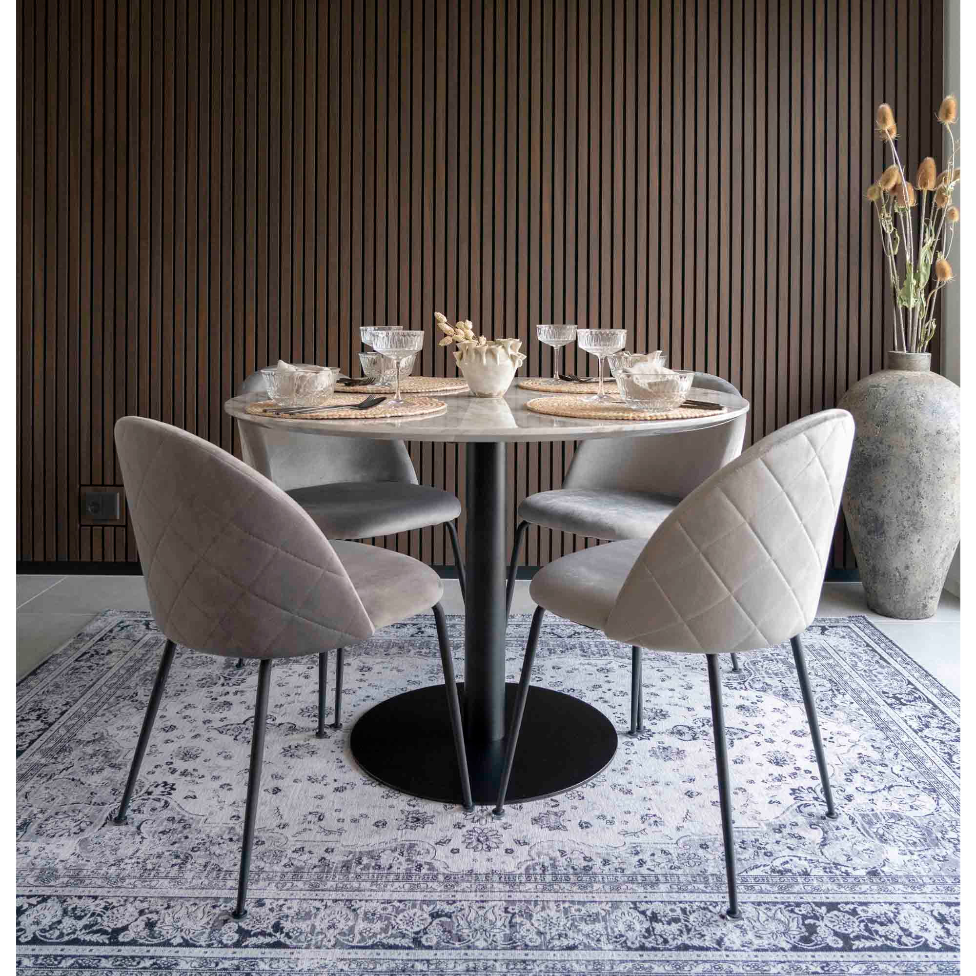 Mesa de comedor redonda negra TULIPE