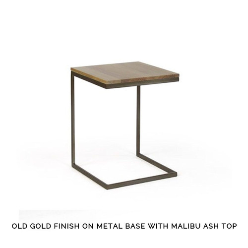 Modulus "C" Accent Table with Wood Top Red Ginger Home