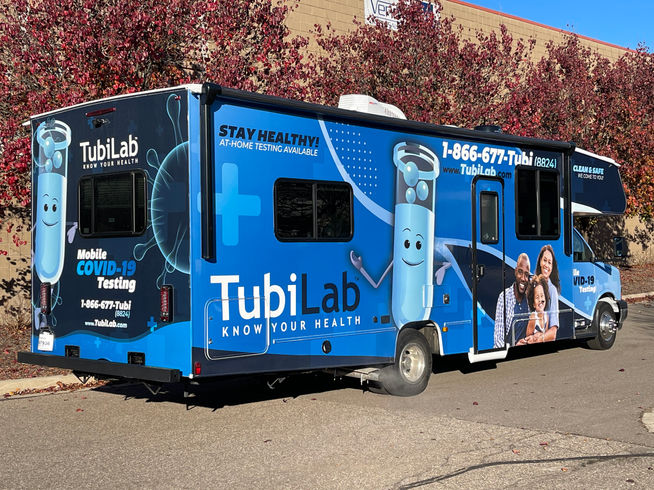 Tubi Lab Covid Testing Bus Wrap