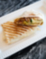 Teriyaki marinated grilled chicken breast, pepper jack cheese, cucumbers, red onions, romaine lettuce, pineapples, teriyaki sauce