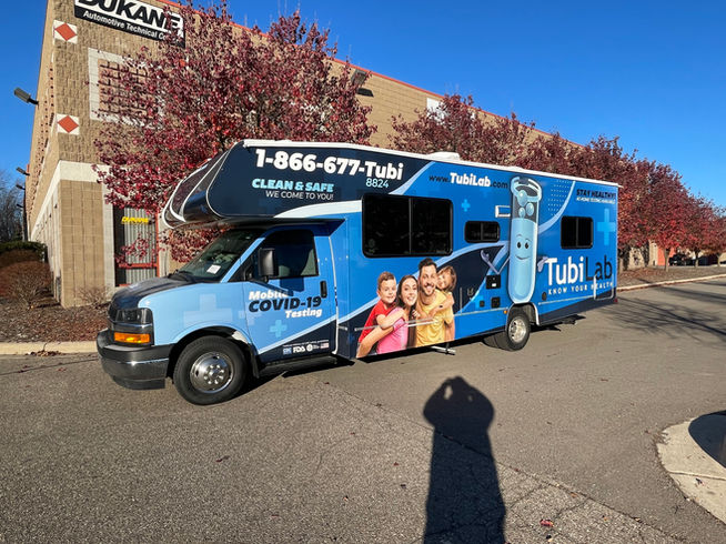 Tubi Lab Covid Testing Bus Wrap