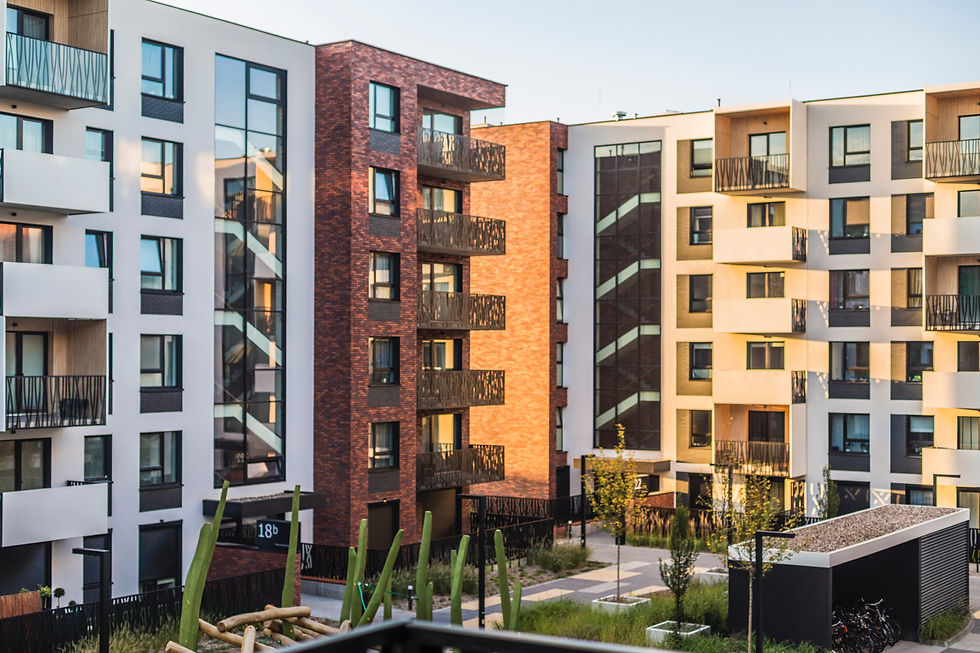 exterior of apartment buildings