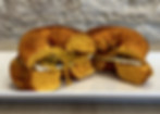 Egg, or egg white, turkey sausage, cheddar cheese, french toast bagel with maple syrup.