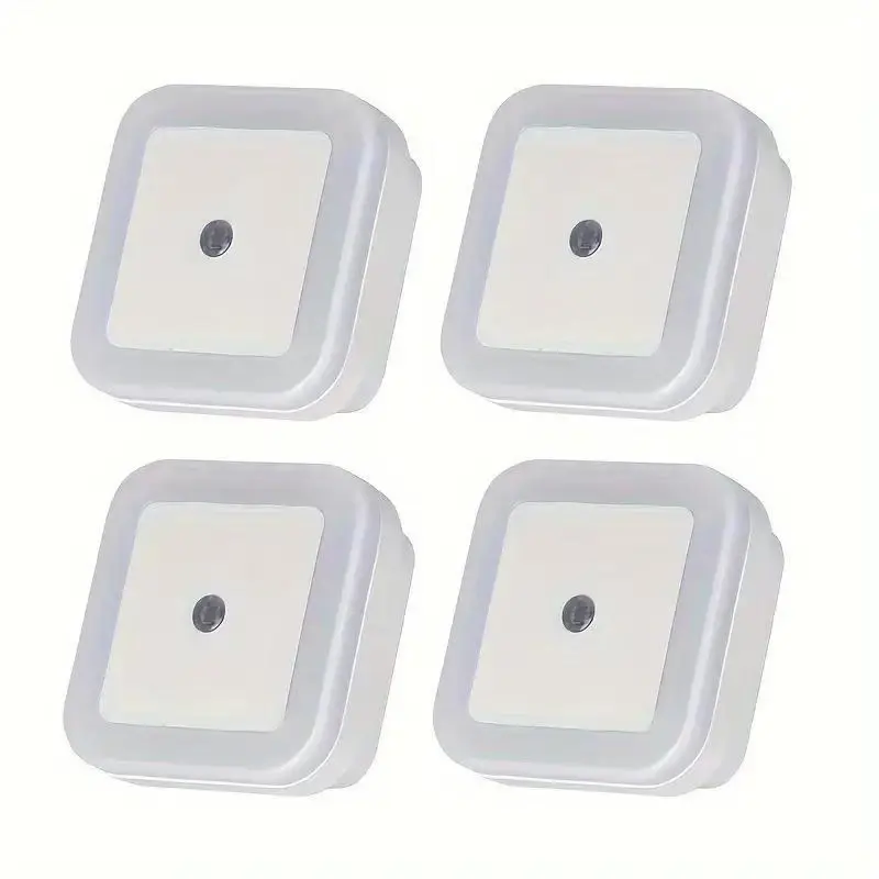Thumbnail: 1-4pcs LED Wireless Sensor Night Light EU US Plug Mini Square Night