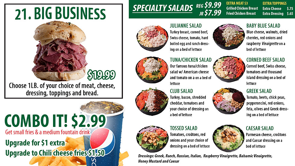 Front Page Deli MENU