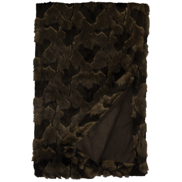 Onyx Marble Fox Faux Fur Throw